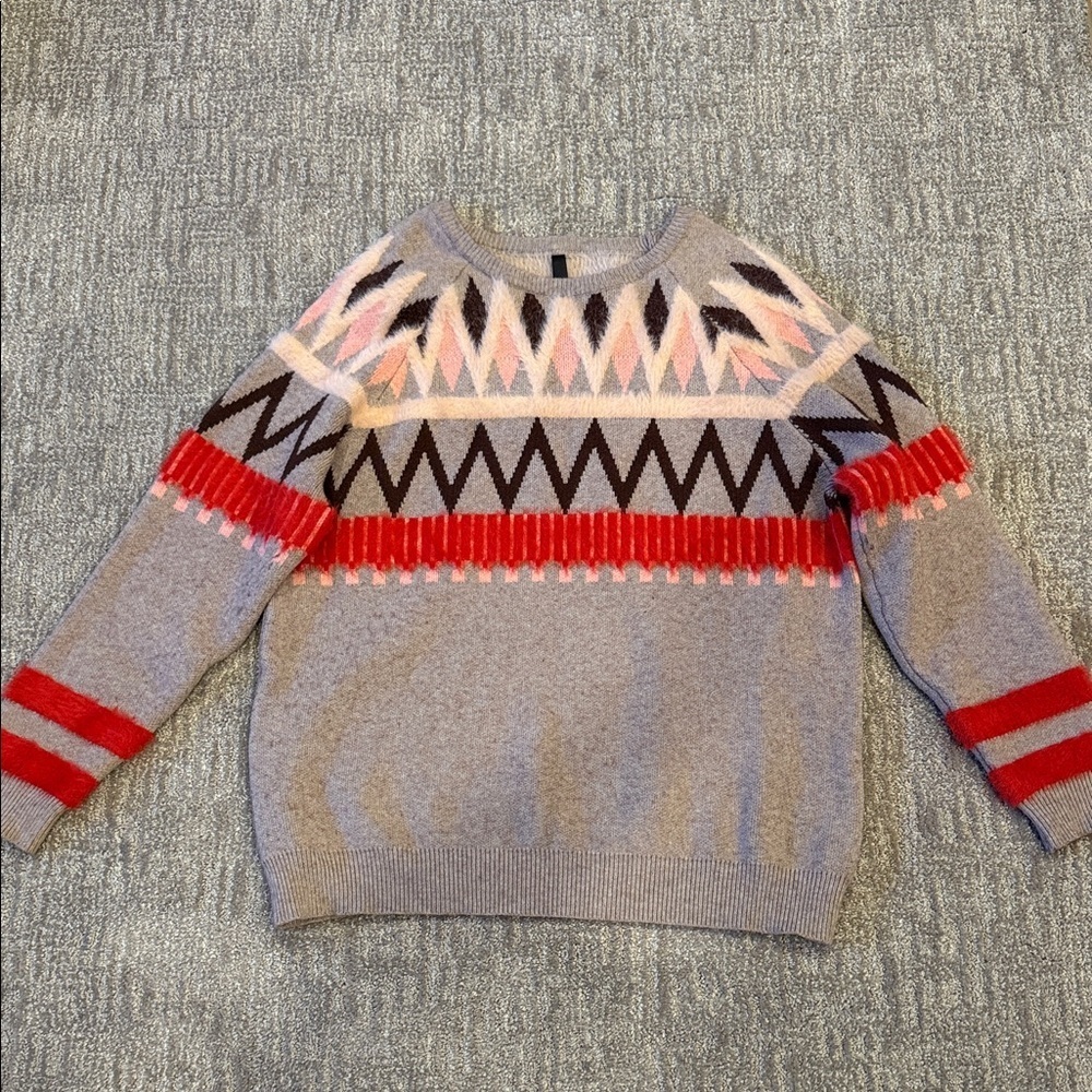 ReneeC Womens Wool Blend Aztec Design Sweater Extra Warm USA
